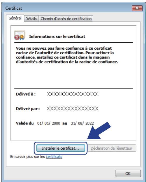BROTHER HL-L2372DN - Installer le certificat auto-signé pour les utilisateurs Windows munis de droits d'administration - 6