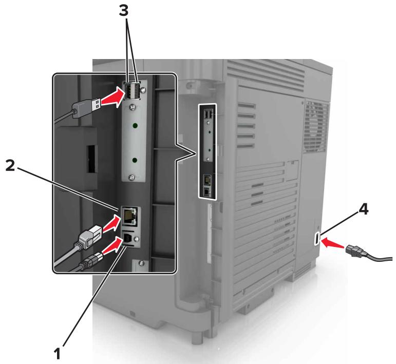 LEXMARK CS820DTE - Connexion des cables - 4