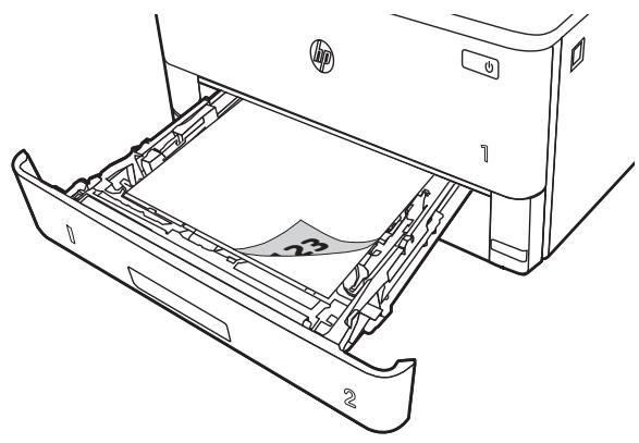 HP M404DN - Bac 2 : orientation du papier - 1