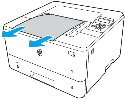 HP M404DN - Élimination des bourrages papier dans le bac de sortie - 1