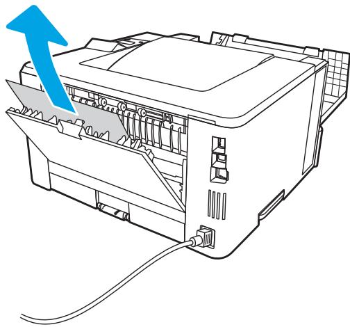 HP M404DN - Élimination des bourrages papier dans le bac de sortie - 5