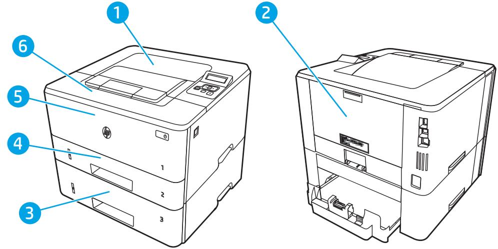 HP M404DN - Emplacements des bourrages papier - 1