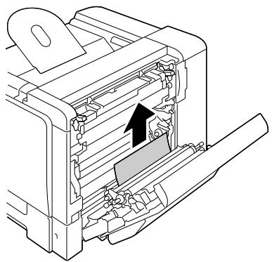 KONICA MINOLTA MAGICOLOR 5650 - Suppression d'un bourrage dans le Bac 1 (Alimentation manuelle) et au niveau du rouleau de transfert - 2