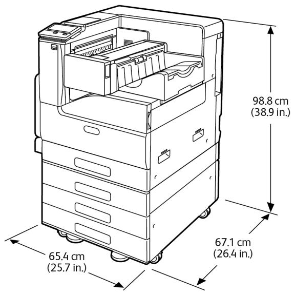 XEROX C7000V - Modèle de base avec module à 3 magasins et module de finition Office intégré 2FA - 1