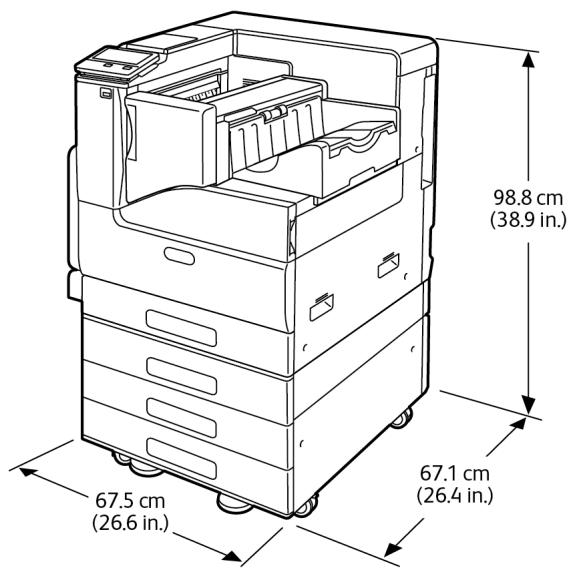 XEROX C7000V - Modèle de base avec module à 3 magasins et module de finition Office intégré 9NX - 1