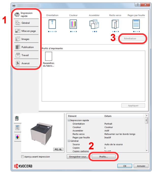 KYOCERA ECOSYS P5026CDW - Écran des paramètres d'impression du pilote d'imprimante - 1