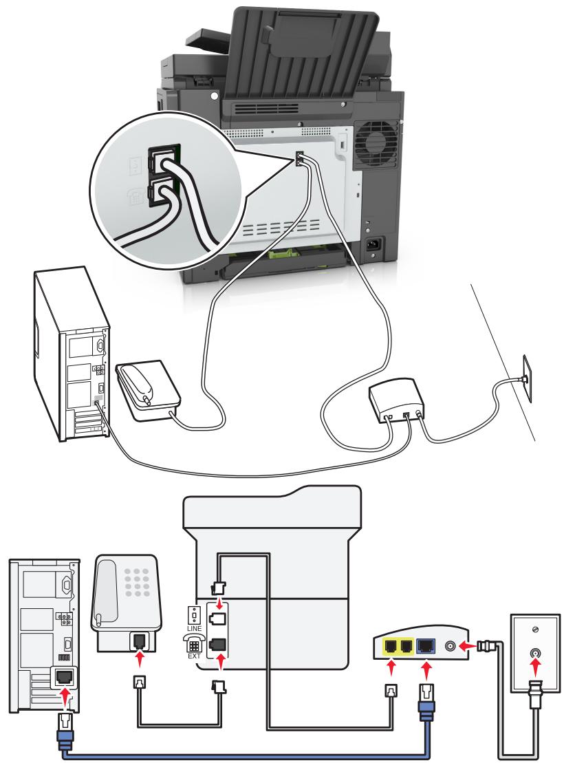 LEXMARK CX517DE - Configuration 1 : L'imprimante est directement connectée à un modem cable - 1