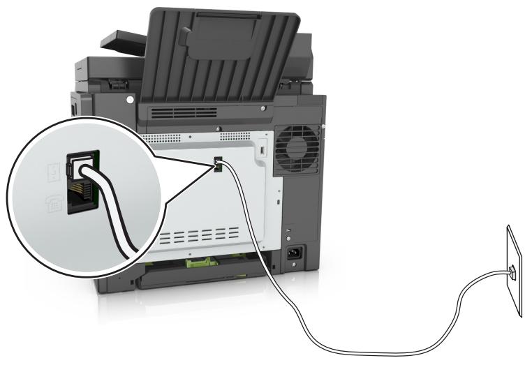LEXMARK CX517DE - Configuration 1: L'imprimante est connectee à une ligne de télécopie dédiée - 1