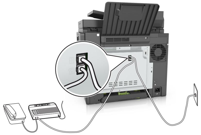 LEXMARK CX517DE - Configuration 2 : L'imprimante partage la ligne avec un répondeur - 1