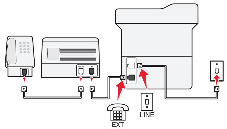 LEXMARK CX517DE - Configuration 2 : L'imprimante partage la ligne avec un répondeur - 2