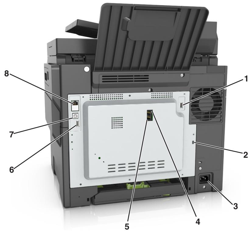 LEXMARK CX517DE - Connexion des cables - 5