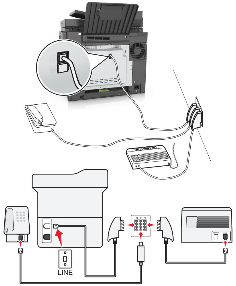 LEXMARK CX517DE - Connexion de l'imprimante à une prise murale en Allemagne - 1