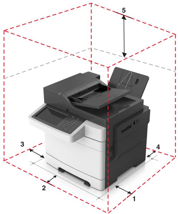 LEXMARK CX517DE - Choix d'un emplacement pour l'imprimante - 2