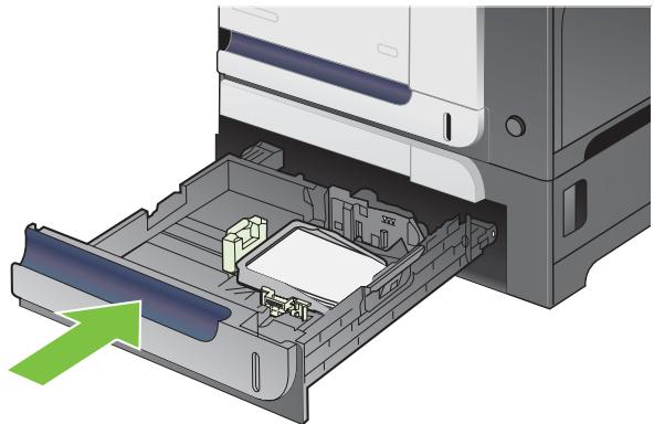 HP LASERJET CP3525 - Chargement de papier de format 10 x 15 cm dans le bac 3 - 7