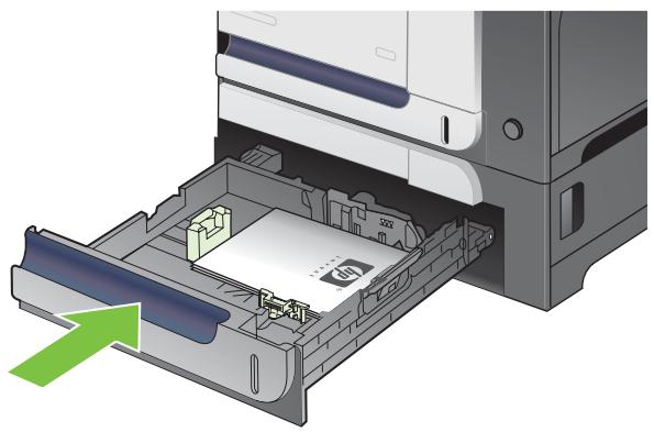HP LASERJET CP3525 - Chargement de papier de format personnelisé dans le bac 3 - 4