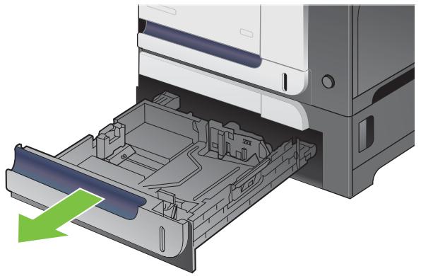 HP LASERJET CP3525 - Chargement de papier de format 10 x 15 cm dans le bac 3 - 2