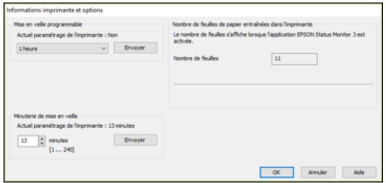 EPSON ET-M1170 - Modification des paramètres de la mise en veille programmable et de la minuterie de mise en veille - windows - 1
