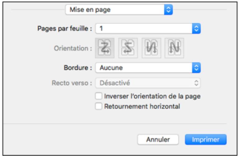EPSON ET-M1170 - Sélection des options de mise en page - mac - 1