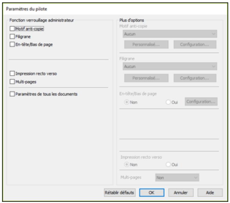 EPSON ET-M1170 - Cliquez sur paramètres du pilote. - 1