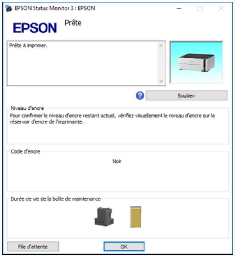 EPSON ET-M1170 - Vérification du niveau de la boîte de maintenance - Windows - 1