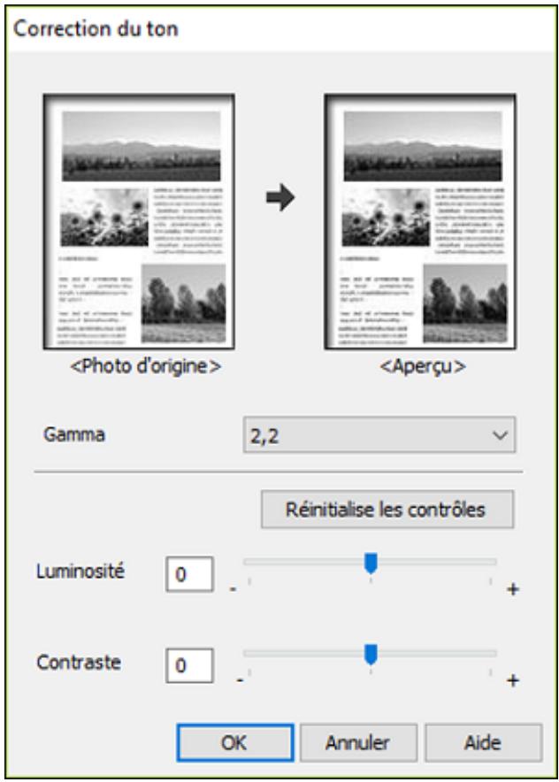EPSON ET-M1170 - Options de correction du ton personnalisées - Windows - 1