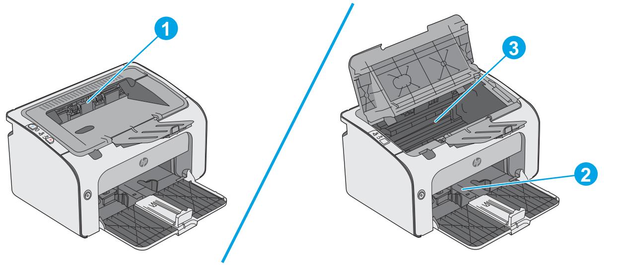 HP M12A - Emplacements des bouchages papier - 1