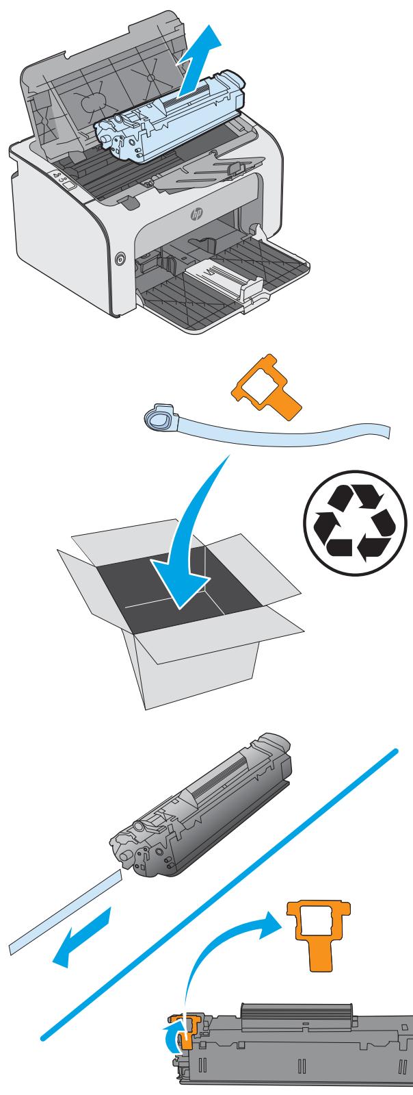 HP M12A - Retrait et remplacement d'une cartouche de toner - 2