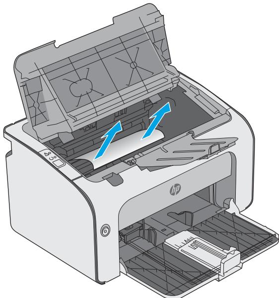 HP M12A - Suppression des bourrages dans le bac de sortie - 4