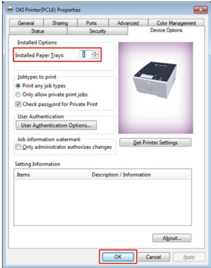 OKI C542DN - Configuration du pilote d'imprimante - 1