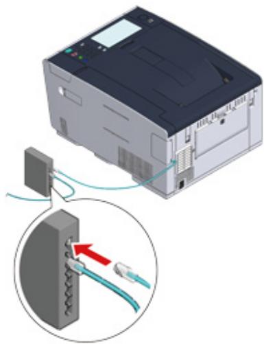 OKI C542DN - Connexion d'un câble du réseau local - 6