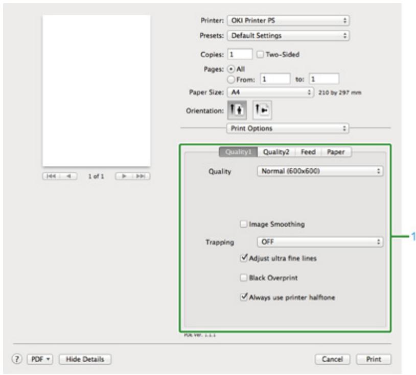 OKI C542DN - - Panneau [options d'impression] - 1