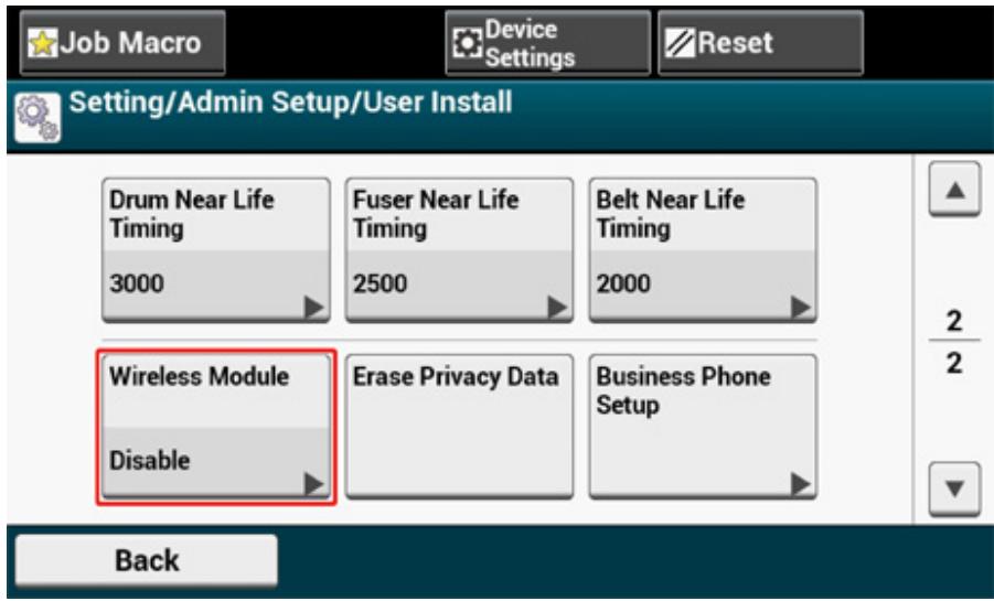 OKI C542DN - Activation de la connexion du réseau local sans fil - 6