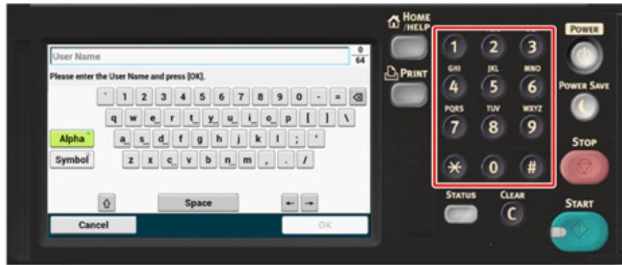 OKI C542DN - Saisie à l'aide du clavier numérique - 1