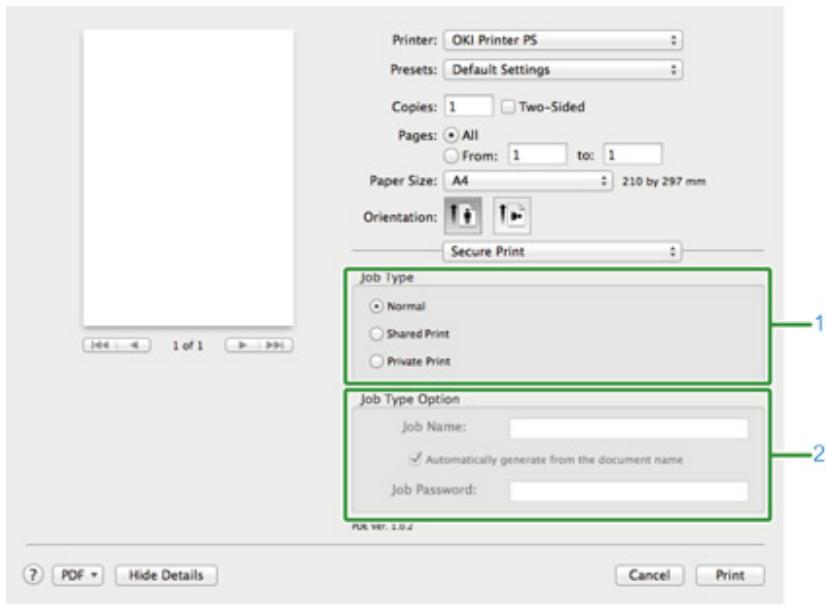 OKI C542DN - - Panneau [secure print (impression sécurisée)] - 1