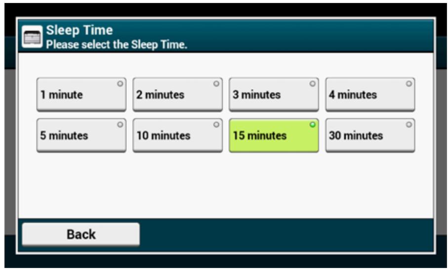 OKI C542DN - Configuration de la durée de la période d'inactivité avant désaisir le mode veille - 1