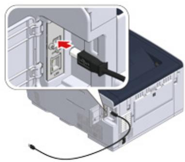 OKI C542DN - Connexion d'un câble USB - 7