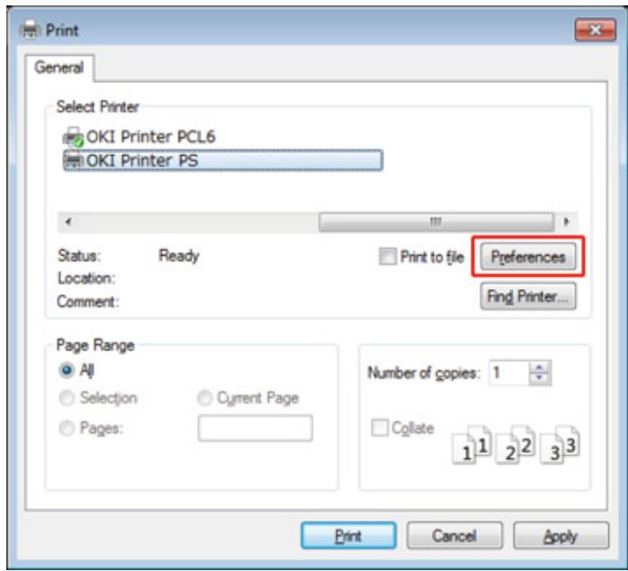 OKI C542DN - Pour le pilote d'imprimante PS windows - 1