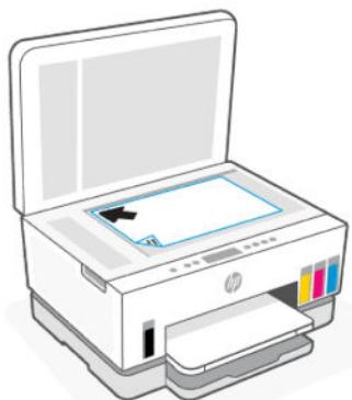 HP SMART TANK PLUS 7305 - Positionnement d'un original sur la vitre du scanner - 2