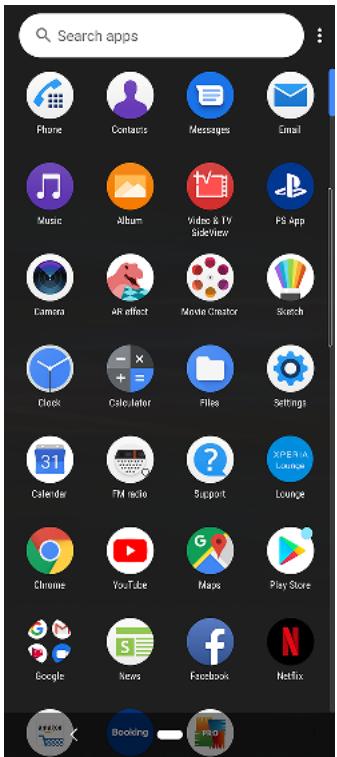 SONY ERICSSON XPERIA 10 - Écran des applications - 1