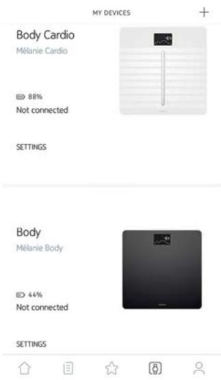 NOKIA BODY+ - BODY PLUS - Modification de l'ordre d'affichage des écrans - 1