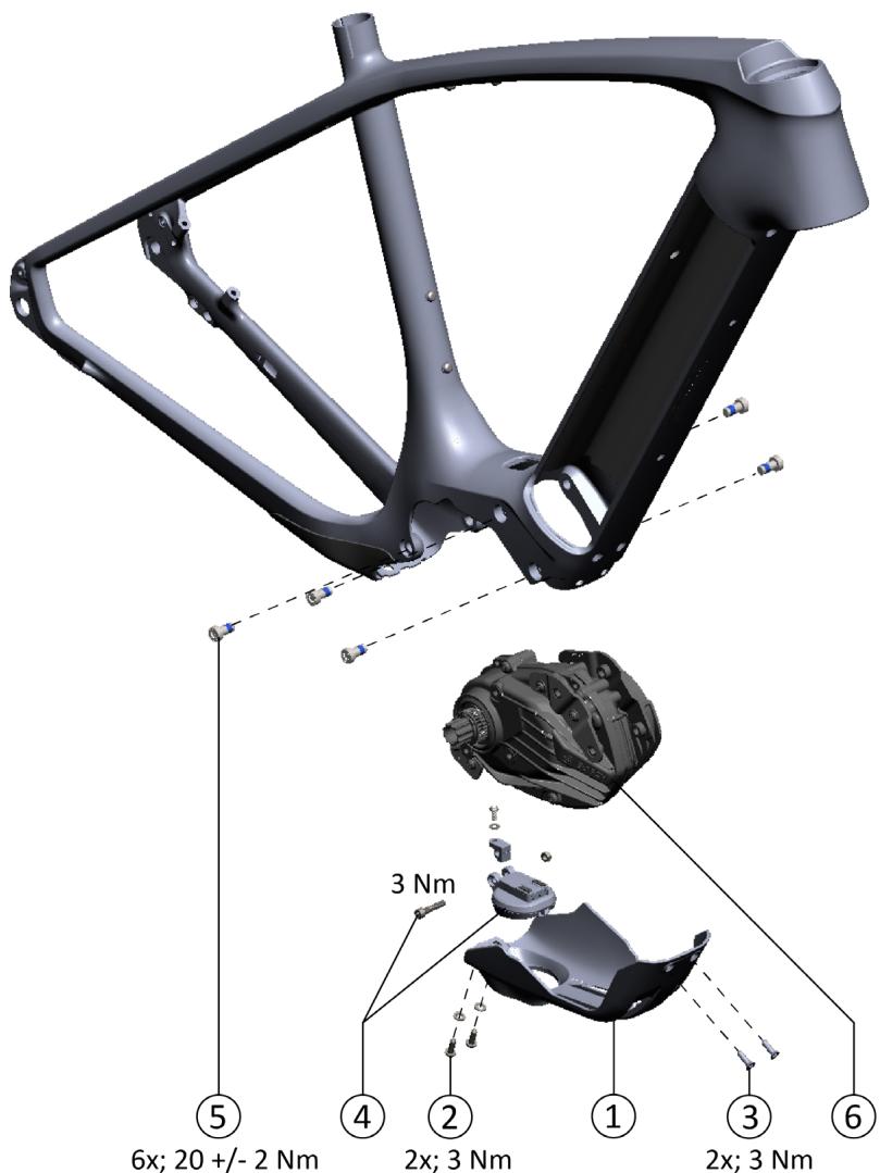 TREK ALLANT+ 9 - ALLANT+ 9.9S - ALLANT+ 9S - Installation de l'unité de transmission - Schéma technique - 1
