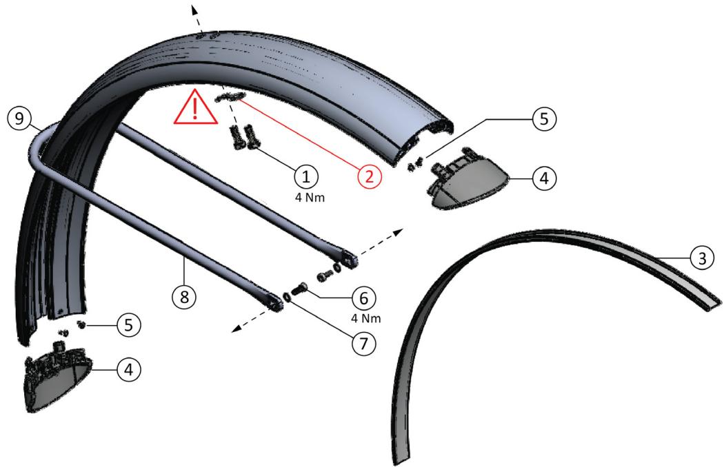 TREK ALLANT+ 9 - ALLANT+ 9.9S - ALLANT+ 9S - Remplacement d'un garde-boue avant en aluminium - 1
