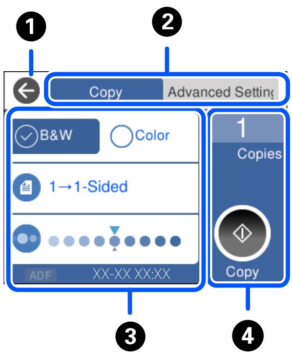 EPSON ET-4850 - Configuration de l'écran de menu - 1