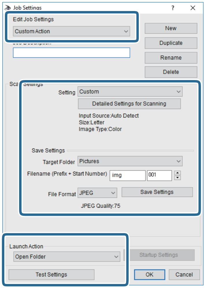 EPSON XP 5155 - Définition de paramètres personnalisés dans epson event manager - 3