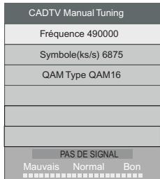 HAIER LE32K6000T TA©LA©VISION LED 80 CM EGP/PRO/HOSPITALITY - 2.2) Recherche manuelle DTV (dvb-c) - 2