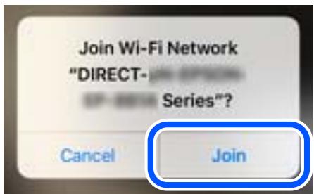Join Wi-Fi Network "DIRECT- Series"? Cancel Join
