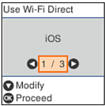 Use Wi-Fi Direct iOS 1 / 3 Modify Proceed