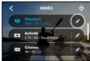 GOPRO HERO10 - Personnalisation des préréglages - 1