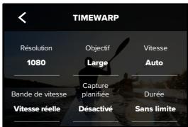 GOPRO HERO10 - Paramètres du mode accéléré - 2