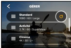 GOPRO HERO10 - Restauration des préréglages par défaut - 2